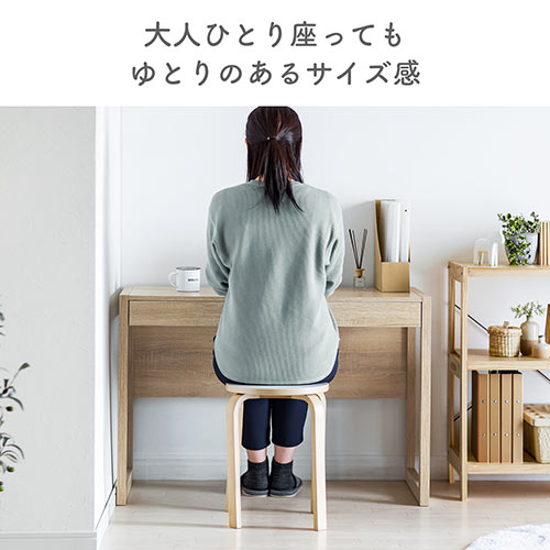引き出し付きデスク 幅105cm 奥行50cm ライトブラウン