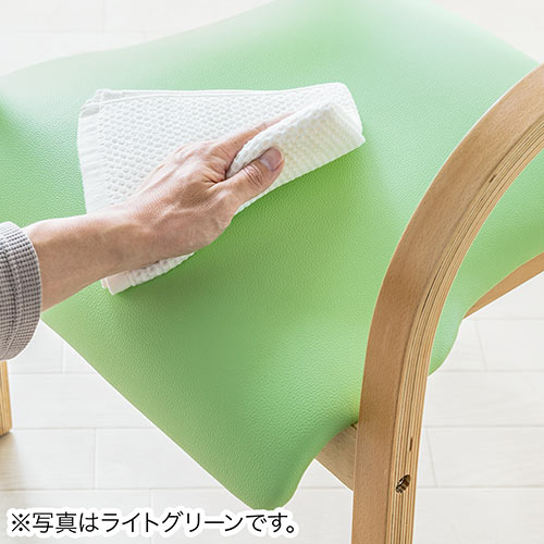 介護椅子 ダイニングチェア 木製フレーム PVCレザー座面 ブラウン