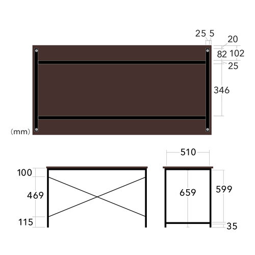 【アウトレット】ワークデスク 幅120cm 奥行60cm ライトブラウン
