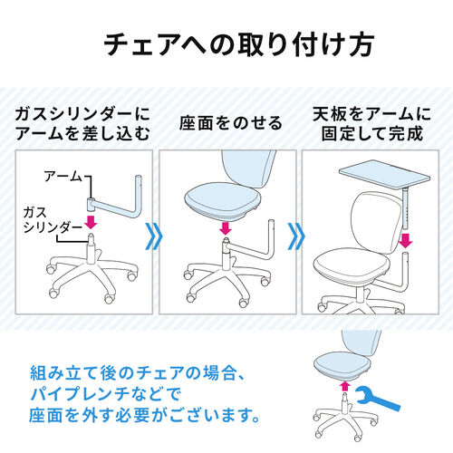 【在庫限り】チェア用後付けデスク チェアオプション 後付けテーブル チェア用デスク オフィスチェア