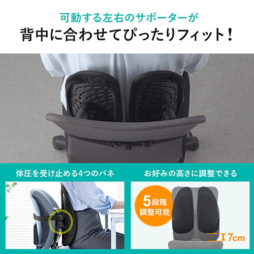 ランバーサポート 左右2分割型 ゴムベルト固定