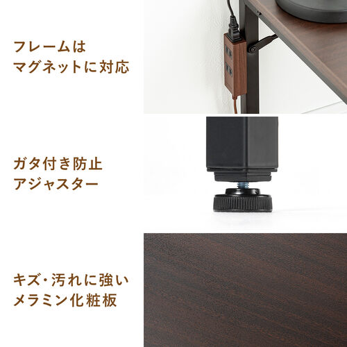 L字型ローデスク パソコンデスク 木製 座デスク コーナーデスク 高さ可変5段階 幅105cm