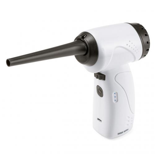 【在庫限り】電動エアダスター 充電式 無段階風量調整 LEDライト付 ガス不使用 ノズル付き