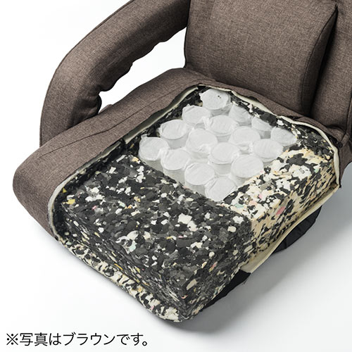 【在庫限り】ポケットコイル 回転座椅子 ハイバック レバー式リクライニング 連動肘掛け ブラック