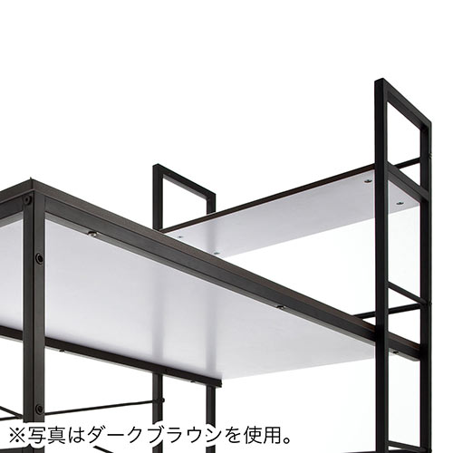 収納ラックつき ローデスク 幅120cm ブラック