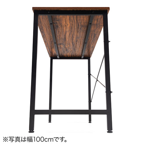 ワークデスク 幅120cm 奥行45cm 木目調 ブラウン 平机