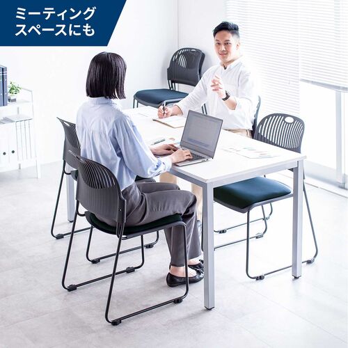 【アウトレット】スタッキングチェア 4脚セット ブラック