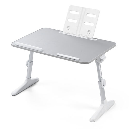 【アウトレット】折りたたみテーブル 折りたたみノートパソコンデスク 持ち運びデスク ラップデスク ローテーブル 幅60cm 高さ調整 角度調整対応 組み立て不要 完成品 グレー