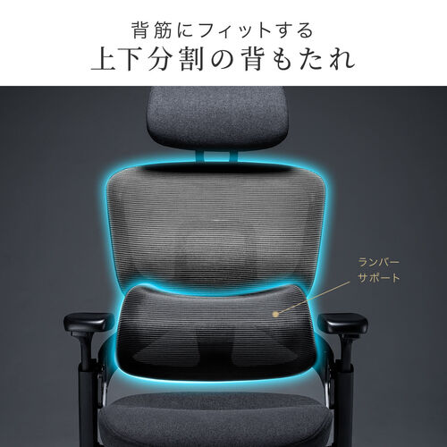 ワークチェア シンクロロッキング 4Dアームレスト 座面スライド式 ウレタンクッション 背もたれ上下調整 上下可動ヘッドレスト ランバーサポート 大型ナイロンキャスター