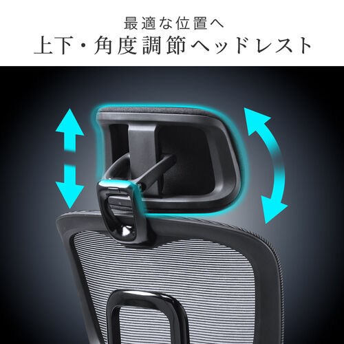 ワークチェア シンクロロッキング 4Dアームレスト 座面スライド式 ウレタンクッション 背もたれ上下調整 上下可動ヘッドレスト ランバーサポート 大型ナイロンキャスター