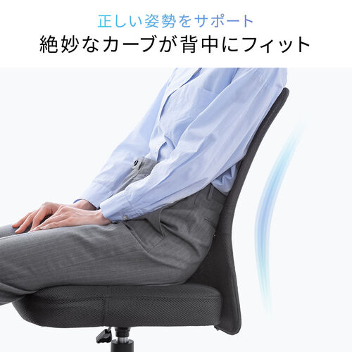 極厚クッション オフィスチェア ミドルバック メッシュ背もたれ ブラック