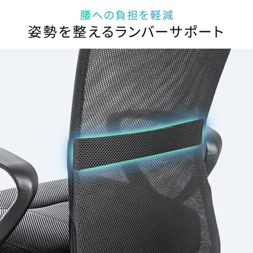 極厚クッション オフィスチェア アームレスト付き メッシュ背もたれ ミドルバック グレー