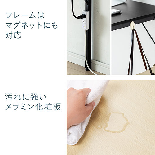 ゲーミングデスク ワークデスク テレワーク ブラック×レッド ケーブル通し付き モニターアーム取付対応 幅100cm 奥行60cm
