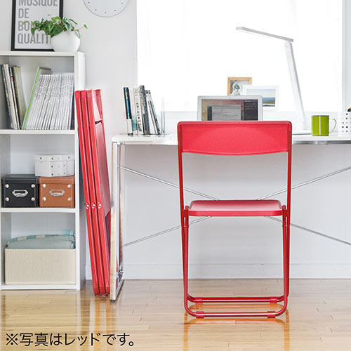 薄型 折りたたみ椅子 おしゃれ フォールディングチェア スタッキング可能 1脚 ホワイト