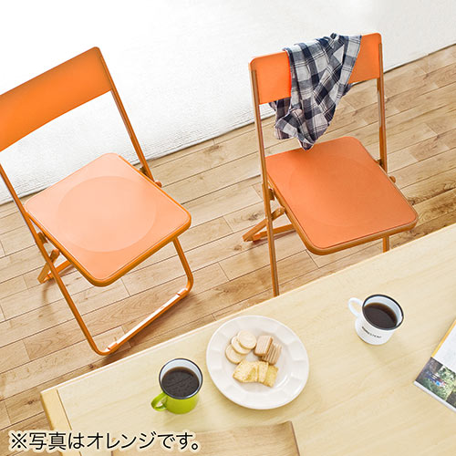 薄型 折りたたみ椅子 おしゃれ フォールディングチェア スタッキング可能 1脚 ホワイト