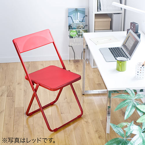薄型 折りたたみ椅子 おしゃれ フォールディングチェア スタッキング可能 1脚 ホワイト