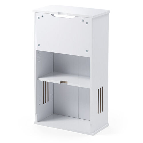 ルーター収納ボックス 目隠しボックス ケーブルボックス コード収納 木製 扉付き 電話台 幅48cm ホワイト