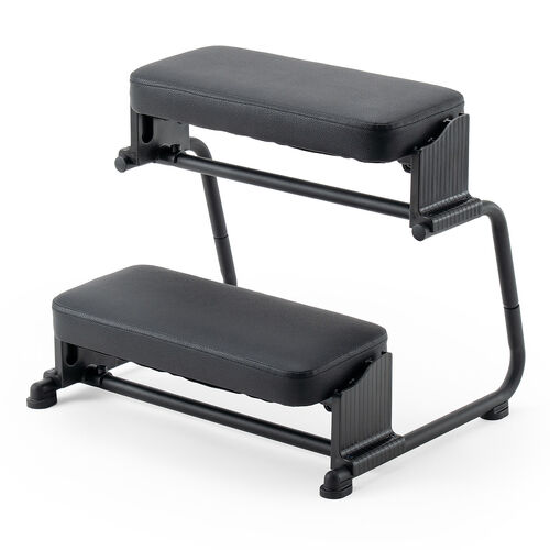 3WAYフットレスト 無段階 角度調整 3段階高さ調整 オットマン デスク用 足置き台 ブラック