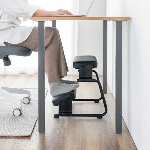 3WAYフットレスト 無段階 角度調整 3段階高さ調整 オットマン デスク用 足置き台 ブラック