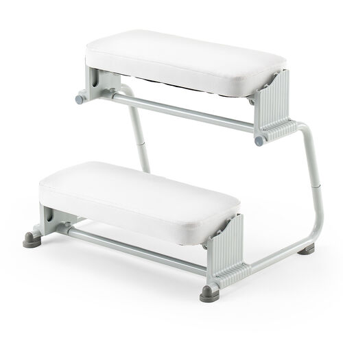 3WAYフットレスト 無段階 角度調整 3段階高さ調整 オットマン デスク用 足置き台 ホワイト