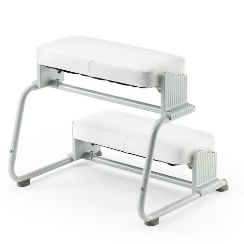 3WAYフットレスト 無段階 角度調整 3段階高さ調整 オットマン デスク用 足置き台 ホワイト