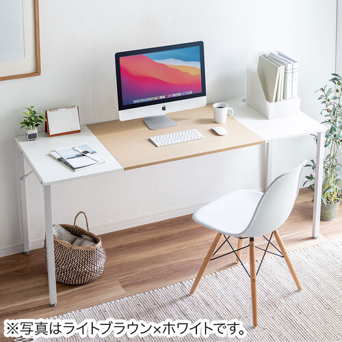 【在庫限り】シンプルワークデスク ミーティングテーブル ゲーミングデスク 2色天板 モニタアーム対応 ケーブルトレー付き 組立簡単 横幅160cm 奥行60cm