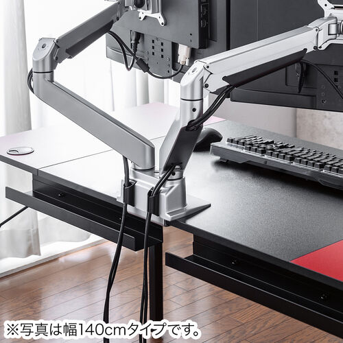 【在庫限り】シンプルワークデスク ミーティングテーブル ゲーミングデスク 2色天板 モニタアーム対応 ケーブルトレー付き 組立簡単 横幅160cm 奥行60cm