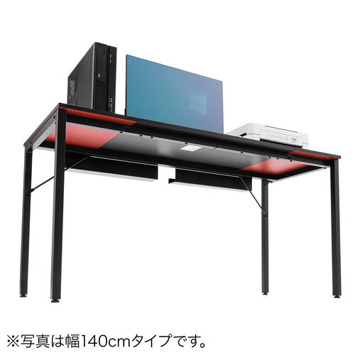 【在庫限り】シンプルワークデスク ミーティングテーブル ゲーミングデスク 2色天板 モニタアーム対応 ケーブルトレー付き 組立簡単 横幅160cm 奥行60cm