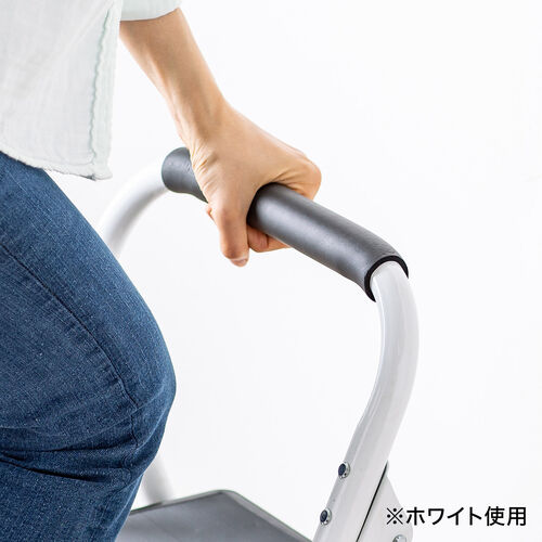 脚立 踏み台 折りたたみ 滑り止め付き 持ち手付き 手すり付き 3段 黒