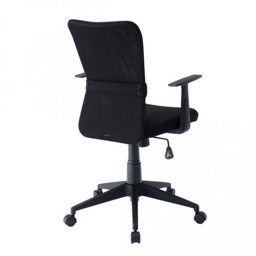 【アウトレット】椅子(メッシュチェア・肘付き・ブラック)