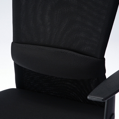 【アウトレット】椅子(メッシュチェア・肘付き・ブラック)