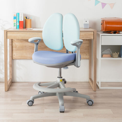 学習チェア キッズチェア 背もたれ分割式 ブルー