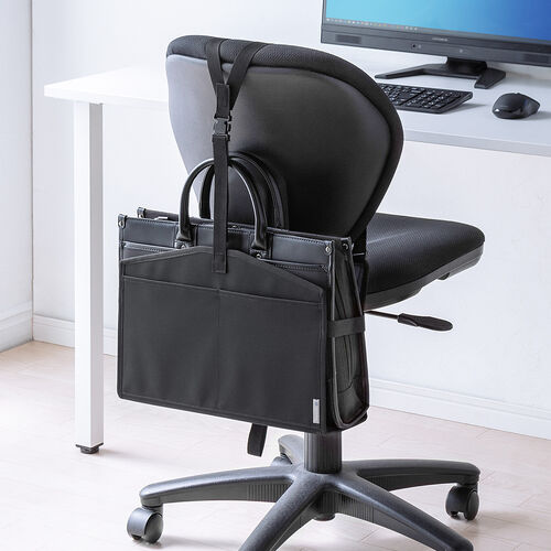 背もたれ用荷物入れ バッグ収納 背もたれ荷物入れ カバン置き バッグ収納入れ 背もたれ収納 カバン収納 チェアオプション ブラック