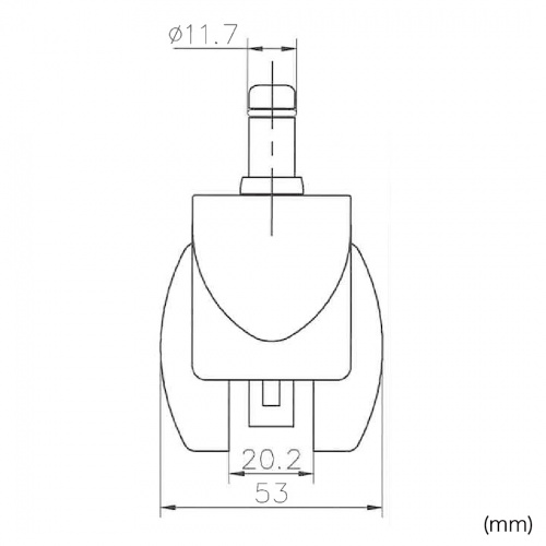 椅子用ナイロンキャスター 手動ストッパー付き 5個入り 1脚分【対応をご確認ください】