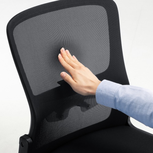 メッシュチェア 背座一体型ロッキング キャスター付き ブラック