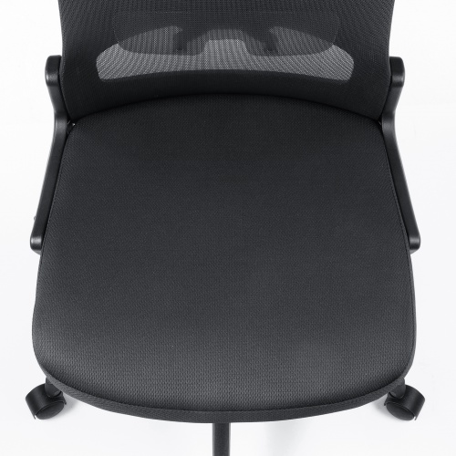 メッシュチェア 背座一体型ロッキング キャスター付き ブラック