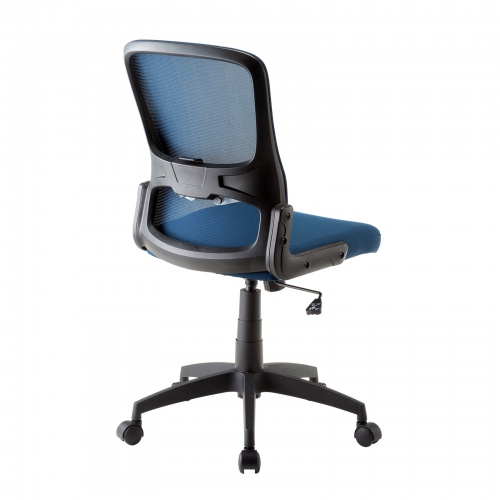 メッシュチェア 背座一体型ロッキング キャスター付き ブルー