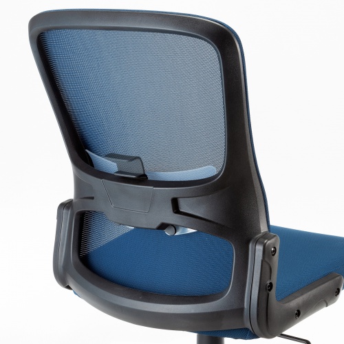 メッシュチェア 背座一体型ロッキング キャスター付き ブルー