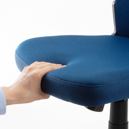 メッシュチェア 背座一体型ロッキング キャスター付き ブルー