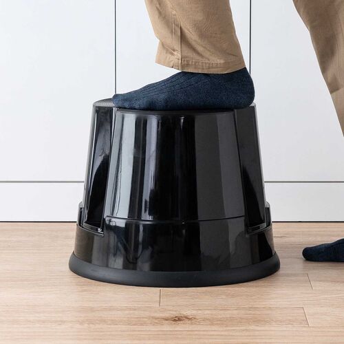 ステップスツール 踏み台 キャスター付き 高さ30cm 1段タイプ 耐荷重150kg ブラック