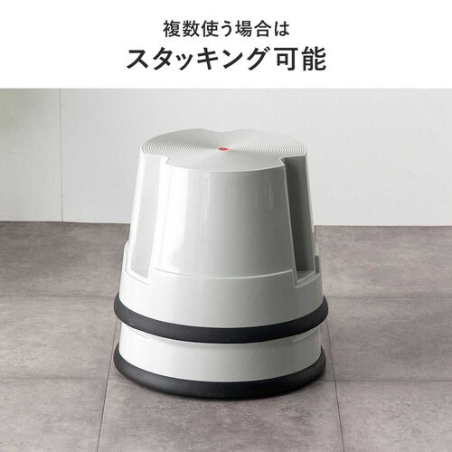 ステップスツール 踏み台 キャスター付き 高さ30cm 1段タイプ 耐荷重150kg ブラック