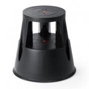 ステップスツール 踏み台 キャスター付き ストッパー機能付き 高さ41.5cm 2段タイプ スタッキング可能 耐荷重150kg 高耐久 ブラック