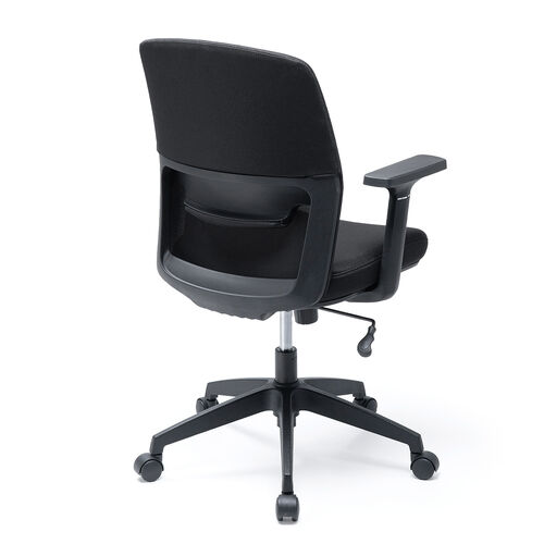 オフィスチェア メッシュチェア アームレスト付き ロッキング 上下調節可能ランバーサポート ウレタンクッション ナイロンキャスター ブラック