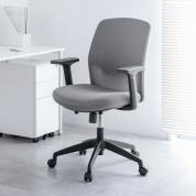 オフィスチェア メッシュチェア アームレスト付き ロッキング 上下調節可能ランバーサポート ウレタンクッション ナイロンキャスター グレー
