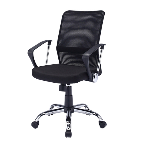 【アウトレット】メッシュチェア(ミドルバック・スチール脚・肘付き)