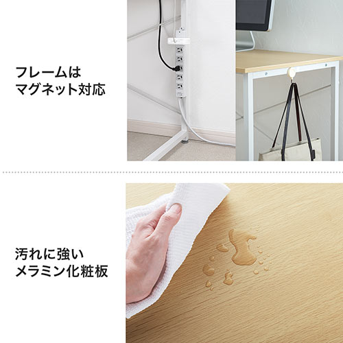ワークデスク 幅120cm 奥行60cm ホワイト
