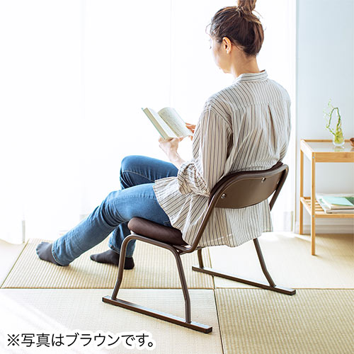 座敷椅子 高座椅子 腰痛対策 スタッキング可能 4脚セット ブラウン