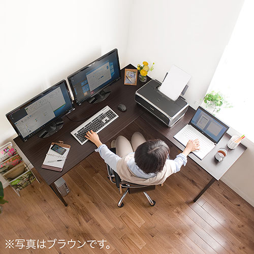 L字型デスク 幅150cm+90cm ブラック