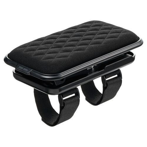 肘置きクッション アームレスト取り付け用 高さ調節可能 面ファスナー固定 ブラック