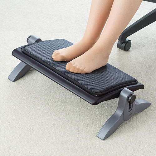 あったかフットレスト フットウォーマー 足温器 メッシュクッション付き USB給電 高さ調整 角度調整